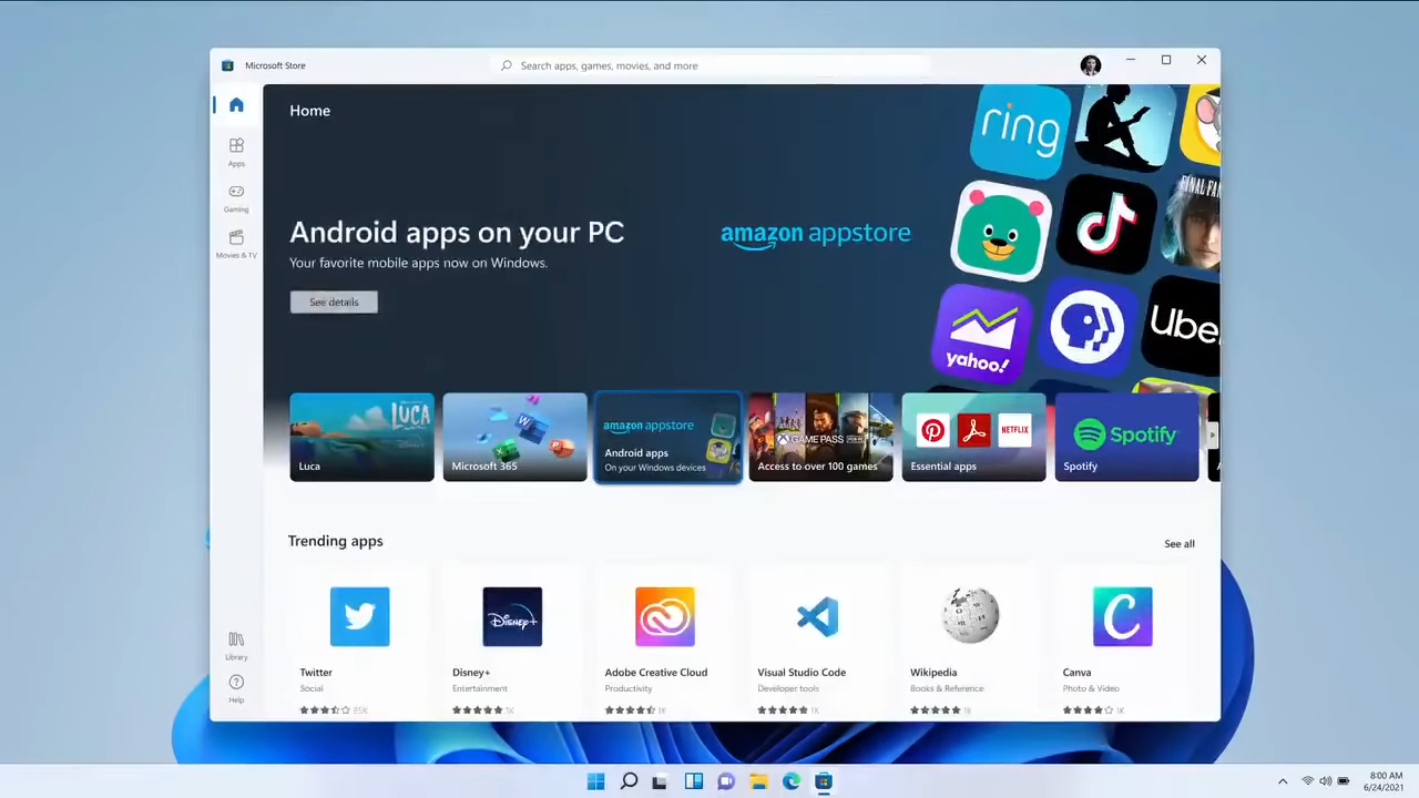 Windows 11 PC Will Support Android Apps