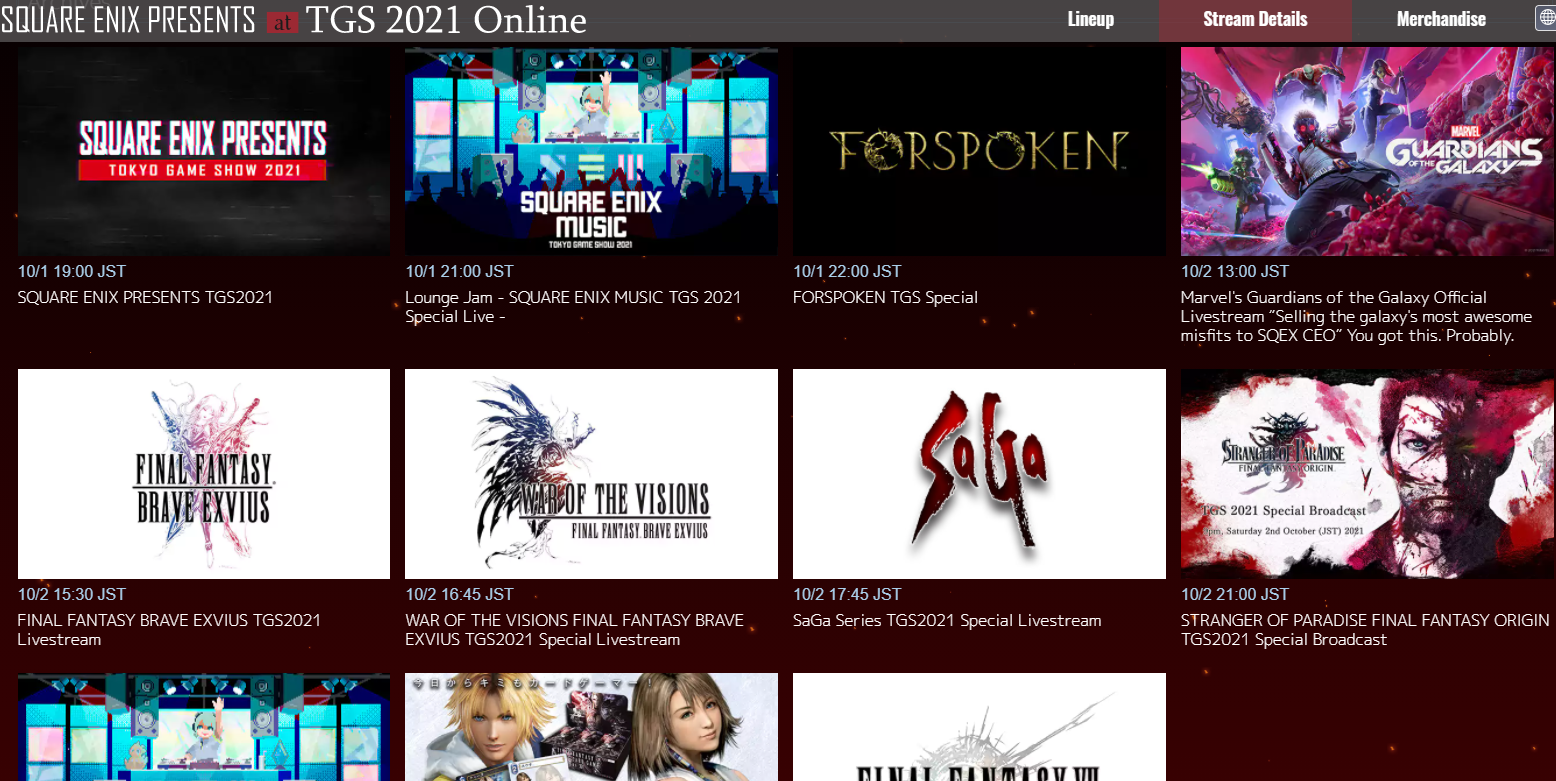 This Is Square Enix’s TGS 2021 Online Lineup; Final Fantasy XVI Is Not