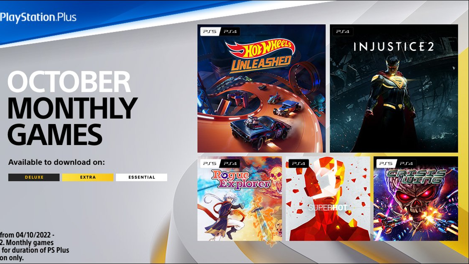 PS Plus October 2022 Adds Injustice 2, Hot Wheels Unleashed & More